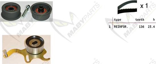 Mabyparts OBK010398 - Комплект зубчатого ремня ГРМ autosila-amz.com