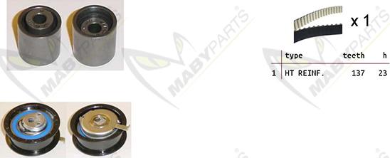 Mabyparts OBK010257 - Комплект зубчатого ремня ГРМ autosila-amz.com