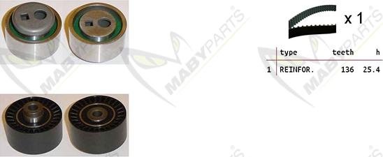 Mabyparts OBK010219 - Комплект зубчатого ремня ГРМ autosila-amz.com