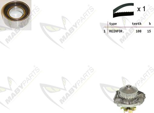 Mabyparts OBKWP0075 - Водяной насос + комплект зубчатого ремня ГРМ autosila-amz.com