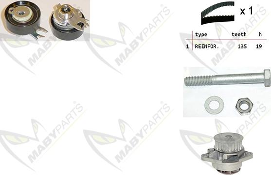 Mabyparts OBKWP0144 - Водяной насос + комплект зубчатого ремня ГРМ autosila-amz.com