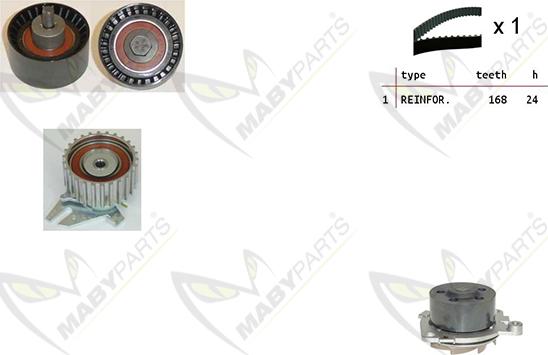 Mabyparts OBKWP0157 - Водяной насос + комплект зубчатого ремня ГРМ autosila-amz.com