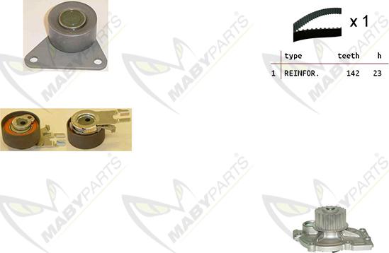 Mabyparts OBKWP0166 - Водяной насос + комплект зубчатого ремня ГРМ autosila-amz.com