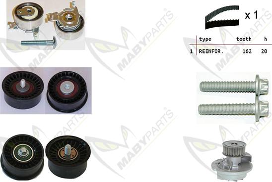 Mabyparts OBKWP0163 - Водяной насос + комплект зубчатого ремня ГРМ autosila-amz.com