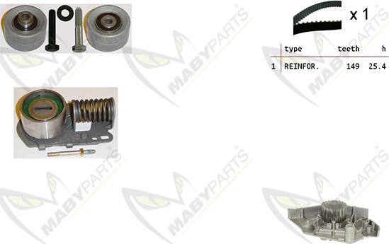 Mabyparts OBKWP0103 - Водяной насос + комплект зубчатого ремня ГРМ autosila-amz.com