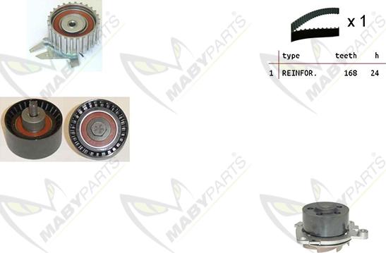 Mabyparts OBKWP0114 - Водяной насос + комплект зубчатого ремня ГРМ autosila-amz.com