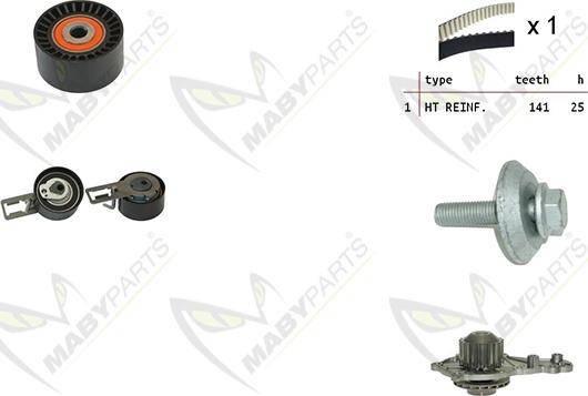 Mabyparts OBKWP0133 - Водяной насос + комплект зубчатого ремня ГРМ autosila-amz.com