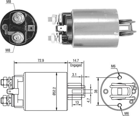 Magneti Marelli 940113050409 - Тяговое реле, соленоид, стартер autosila-amz.com