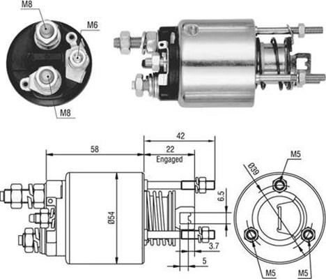 Magneti Marelli 940113050436 - Тяговое реле, соленоид, стартер autosila-amz.com