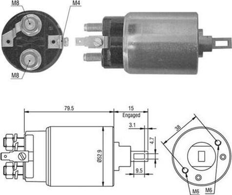 Magneti Marelli 940113050421 - Тяговое реле, соленоид, стартер autosila-amz.com