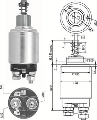 Magneti Marelli 940113050110 - Тяговое реле, соленоид, стартер autosila-amz.com