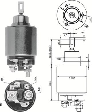 Magneti Marelli 940113050124 - Тяговое реле, соленоид, стартер autosila-amz.com