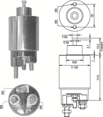 Magneti Marelli 940113050354 - Тяговое реле, соленоид, стартер autosila-amz.com