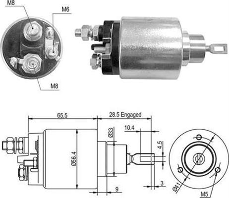 Magneti Marelli 940113050365 - Тяговое реле, соленоид, стартер autosila-amz.com