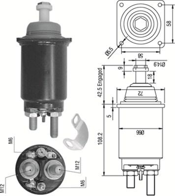 Magneti Marelli 940113050313 - Тяговое реле, соленоид, стартер autosila-amz.com