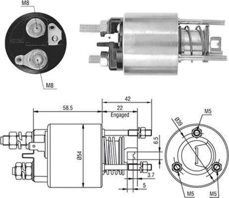 Magneti Marelli 940113050384 - Тяговое реле, соленоид, стартер autosila-amz.com