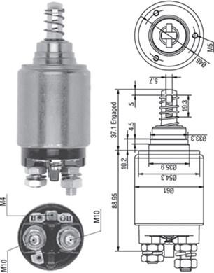 Magneti Marelli 940113050262 - Тяговое реле, соленоид, стартер autosila-amz.com