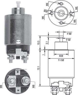 Magneti Marelli 940113050284 - Тяговое реле, соленоид, стартер autosila-amz.com