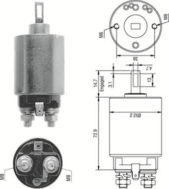 Magneti Marelli 940113050280 - Тяговое реле, соленоид, стартер autosila-amz.com