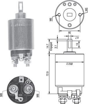 Magneti Marelli 940113050281 - Тяговое реле, соленоид, стартер autosila-amz.com