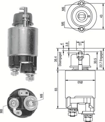 Magneti Marelli 940113050230 - Тяговое реле, соленоид, стартер autosila-amz.com