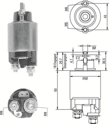 Magneti Marelli 940113050233 - Тяговое реле, соленоид, стартер autosila-amz.com