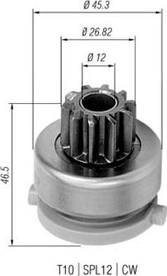 Magneti Marelli 940113020439 - Ведущая шестерня, бендикс, стартер autosila-amz.com