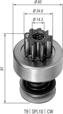 Magneti Marelli 940113020083 - Ведущая шестерня, бендикс, стартер autosila-amz.com