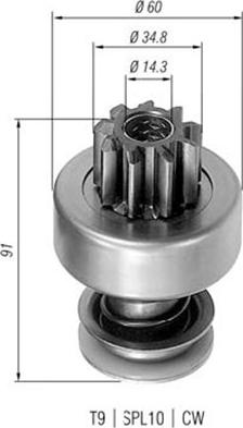 Magneti Marelli 940113020075 - Ведущая шестерня, бендикс, стартер autosila-amz.com