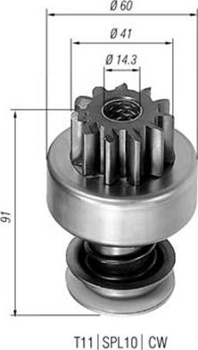 Magneti Marelli 940113020108 - Ведущая шестерня, бендикс, стартер autosila-amz.com