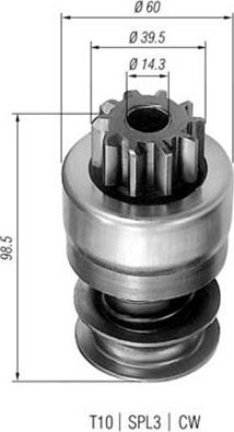 Magneti Marelli 940113020189 - Ведущая шестерня, бендикс, стартер autosila-amz.com