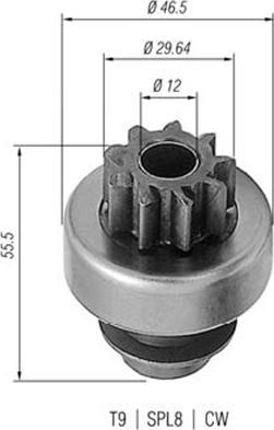 Magneti Marelli 940113020173 - Ведущая шестерня, бендикс, стартер autosila-amz.com