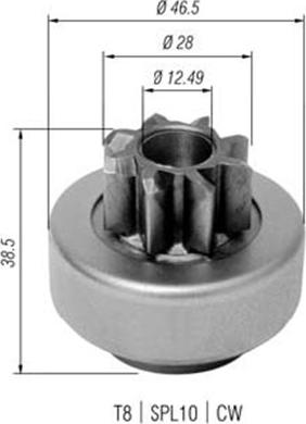 Magneti Marelli 940113020345 - Ведущая шестерня, бендикс, стартер autosila-amz.com