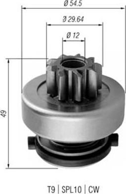 Magneti Marelli 940113020354 - Ведущая шестерня, бендикс, стартер autosila-amz.com