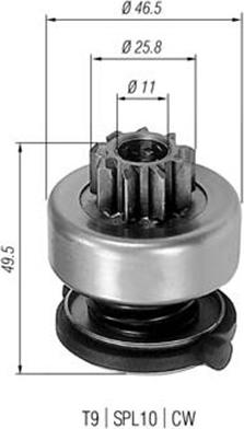 Magneti Marelli 940113020301 - Ведущая шестерня, бендикс, стартер autosila-amz.com