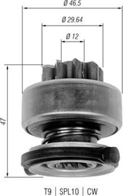 Magneti Marelli 940113020335 - Ведущая шестерня, бендикс, стартер autosila-amz.com