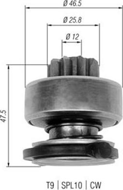 Magneti Marelli 940113020329 - Ведущая шестерня, бендикс, стартер autosila-amz.com