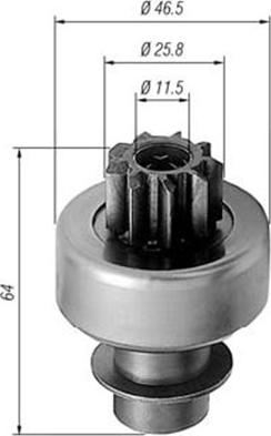 Magneti Marelli 940113020242 - Ведущая шестерня, бендикс, стартер autosila-amz.com