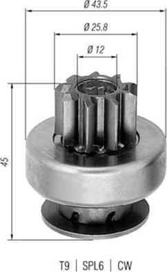 Magneti Marelli 940113020237 - Ведущая шестерня, бендикс, стартер autosila-amz.com