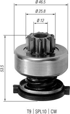 Magneti Marelli 940113020226 - Ведущая шестерня, бендикс, стартер autosila-amz.com