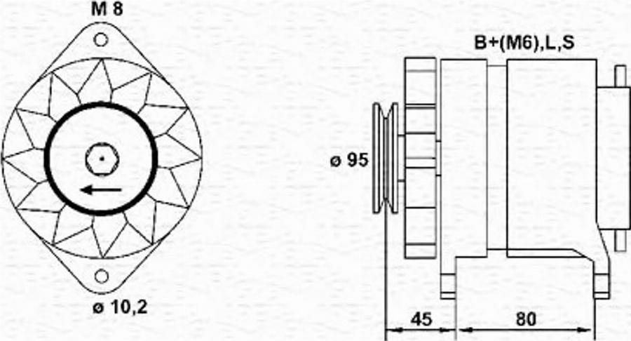 Magneti Marelli 943355168010 - Генератор autosila-amz.com