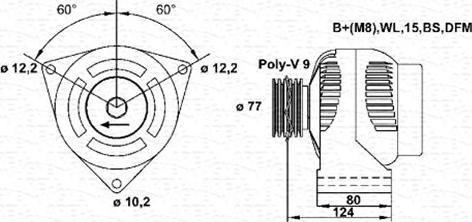 Magneti Marelli 943355233010 - Генератор autosila-amz.com