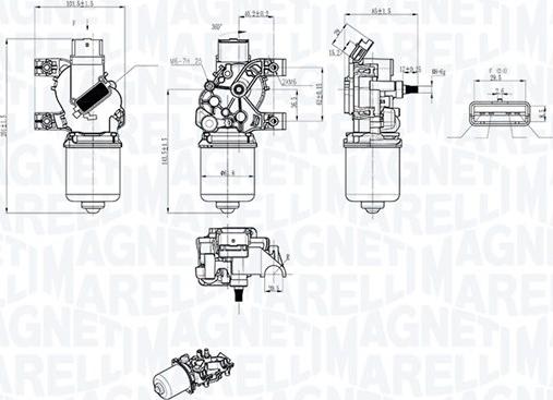 Magneti Marelli 064043803010 - мотор стеклоочистителя!\ Renault Clio III 1.2-2.0/1.5dCi 05> autosila-amz.com