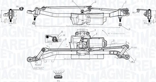 Magneti Marelli 064352403010 - трапеция стеклоочистителя! с мотором\ Opel Astra G/H 1.6-2.2/2.2DTI/1.7TD/2.0DI 98-09 autosila-amz.com