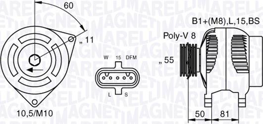 Magneti Marelli 063536550050 - Генератор autosila-amz.com