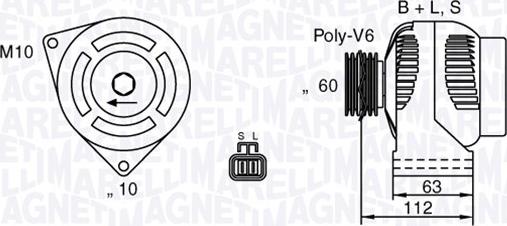 Magneti Marelli 063532622010 - Генератор autosila-amz.com