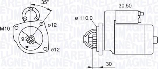 Magneti Marelli 063521093440 - Стартер autosila-amz.com