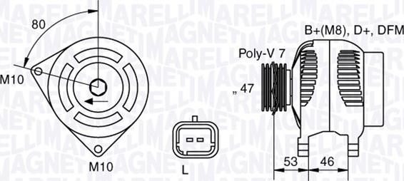 Magneti Marelli 063341734010 - Генератор autosila-amz.com