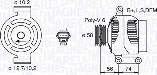 Magneti Marelli 063380006010 - Генератор autosila-amz.com