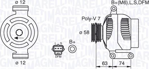 Magneti Marelli 063388502010 - Генератор autosila-amz.com